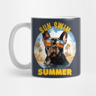 The French Bulldog Dog's Vacation. Sun Swim Summer. Mug